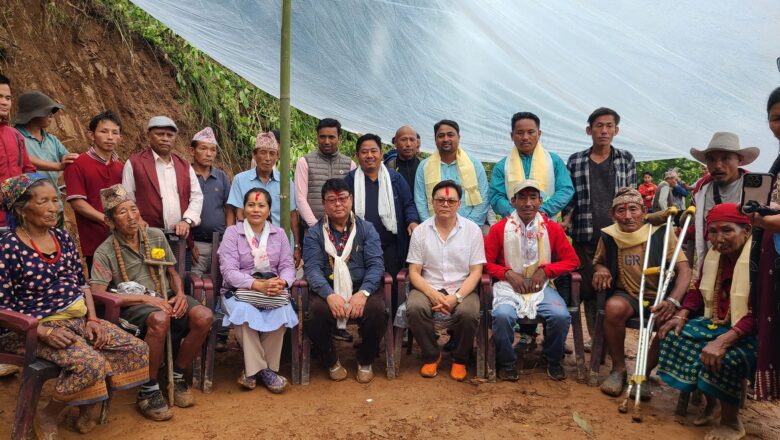 भोजपुरमा प्रकाश तामाङको घर बनाउन सुरू, पूर्वमन्त्री किरातीले गरे अगुवाइ
